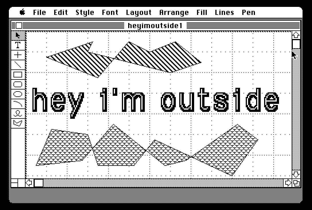 hey i'm outside macpaint logo